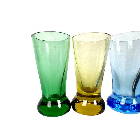 MCM Multicolor Weighted Shot Glasses 3" Tall-Set of 6-Excellent Condition! - Picture 3 of 7